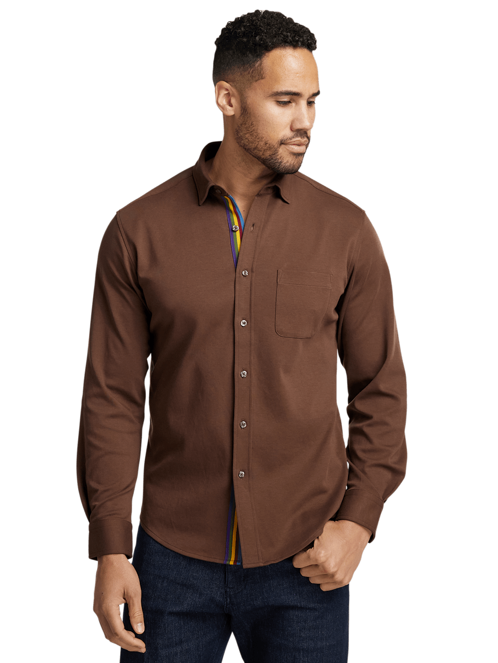 Alternate Image of Mercerized Cotton Button Front Polo-1