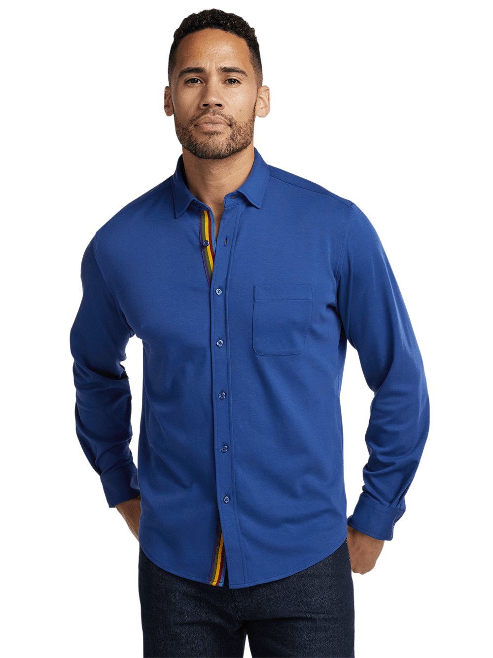 Alternate Image of Mercerized Cotton Button Front Polo-1