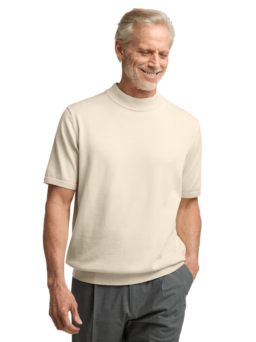 Alternate Image of Cotton Mock Neck Sweater-1