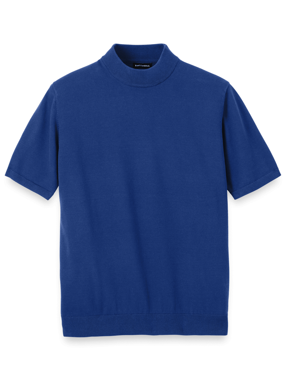 Product Image of Cotton Mock Neck Sweater-Navy