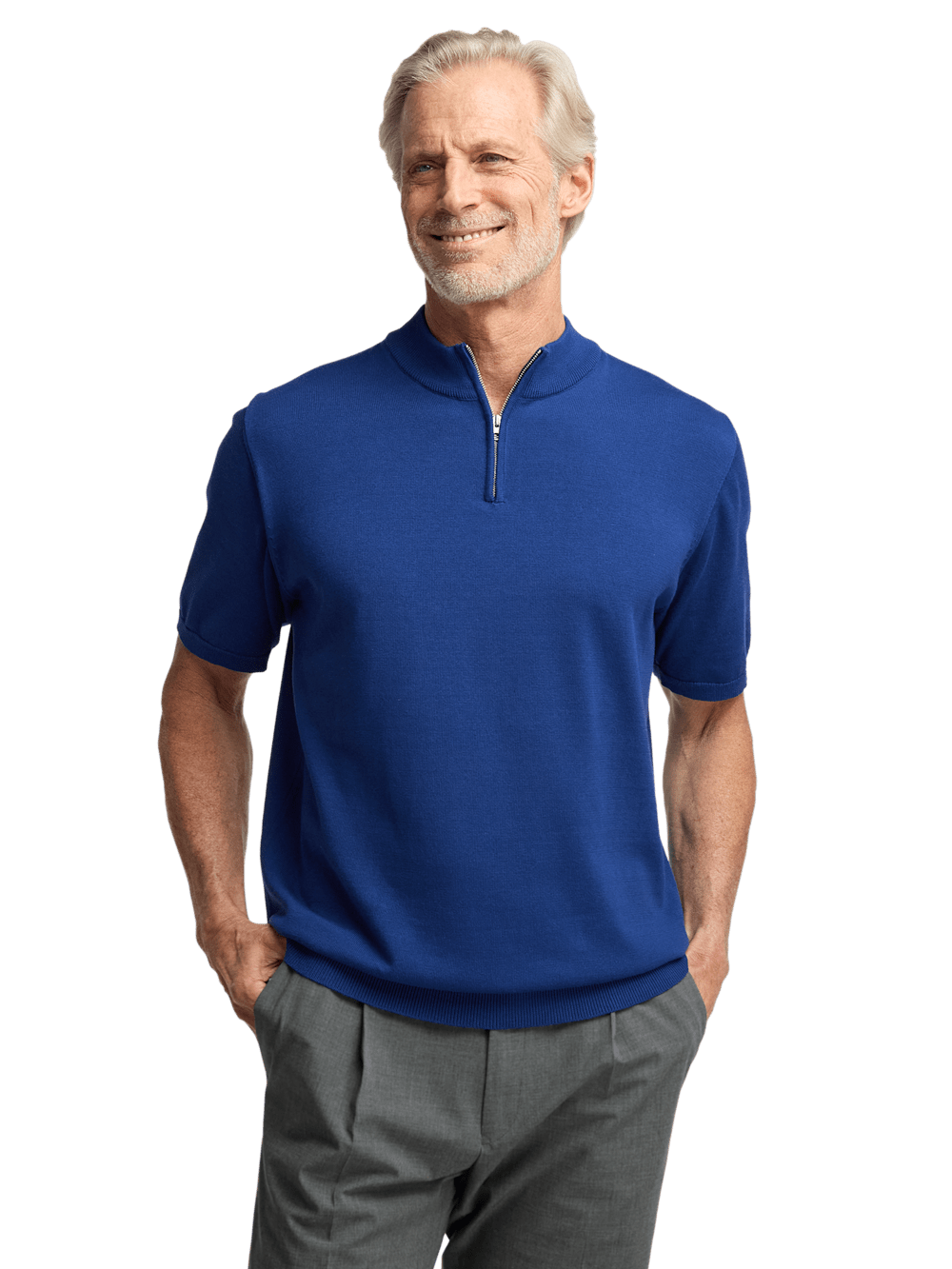 Alternate Image of Cotton Quarter Zip Mock Neck Sweater-1