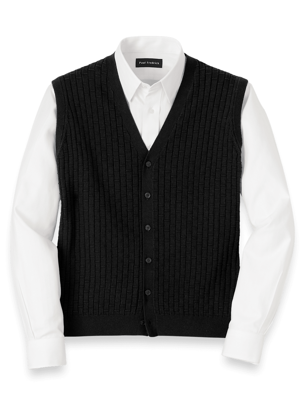 Product Image of Cotton Button Front Cardigan Vest-Black