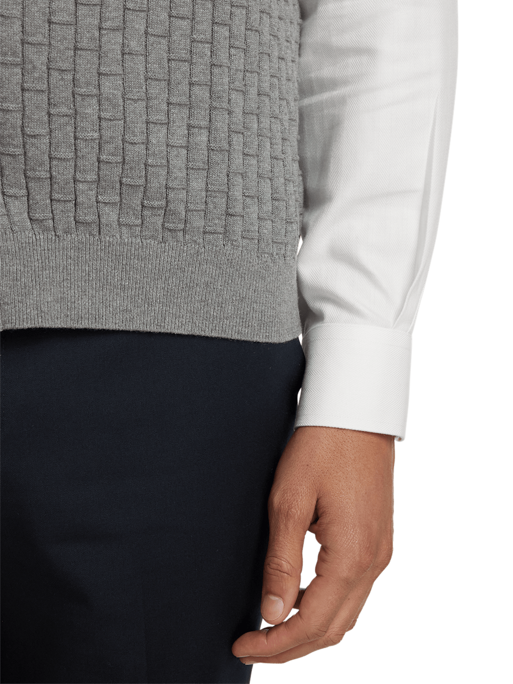 Alternate Image of Cotton Button Front Cardigan Vest-3