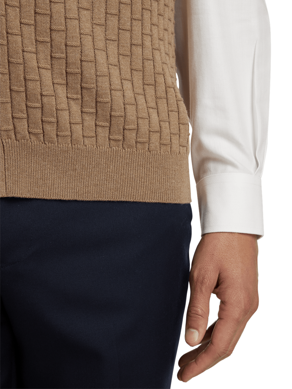 Alternate Image of Cotton Button Front Cardigan Vest-3