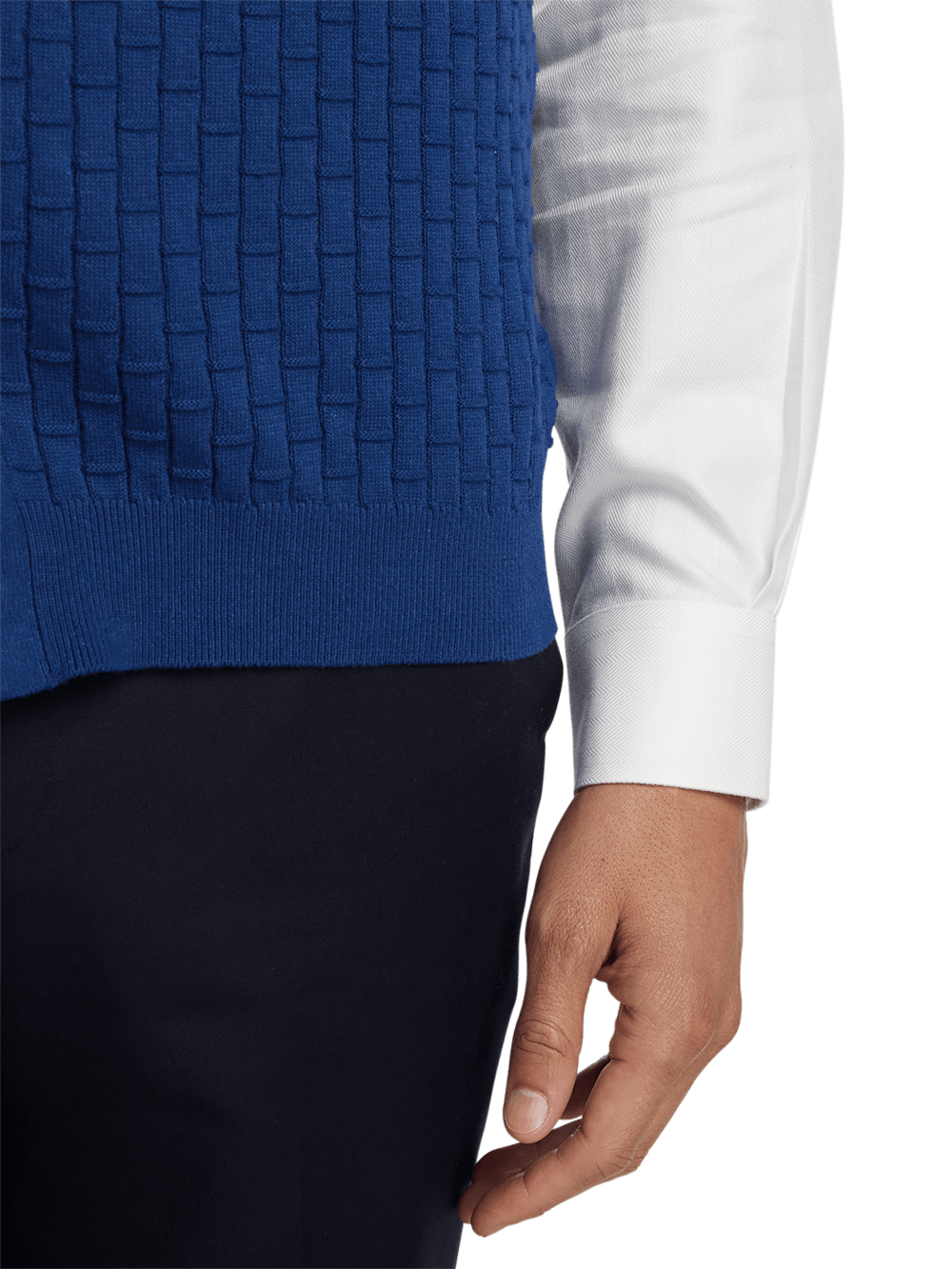Alternate Image of Cotton Button Front Cardigan Vest-3