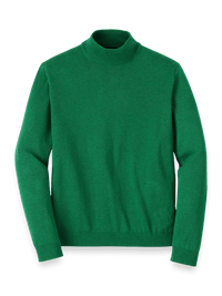 Supima Cotton Mock Neck Sweater - Green