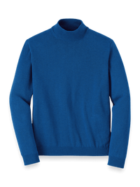 Supima Cotton Mock Neck Sweater - Blue