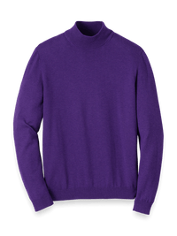 Supima Cotton Mock Neck Sweater - Purple