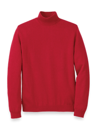 Supima Cotton Mock Neck Sweater - Red