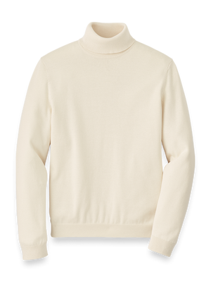 Supima Cotton Turtleneck - Ivory