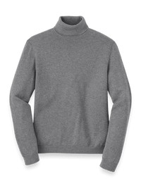 Supima Cotton Turtleneck - Medium Grey