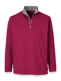 Performance Blend Quarter Zip Mock Neck - Burgundy