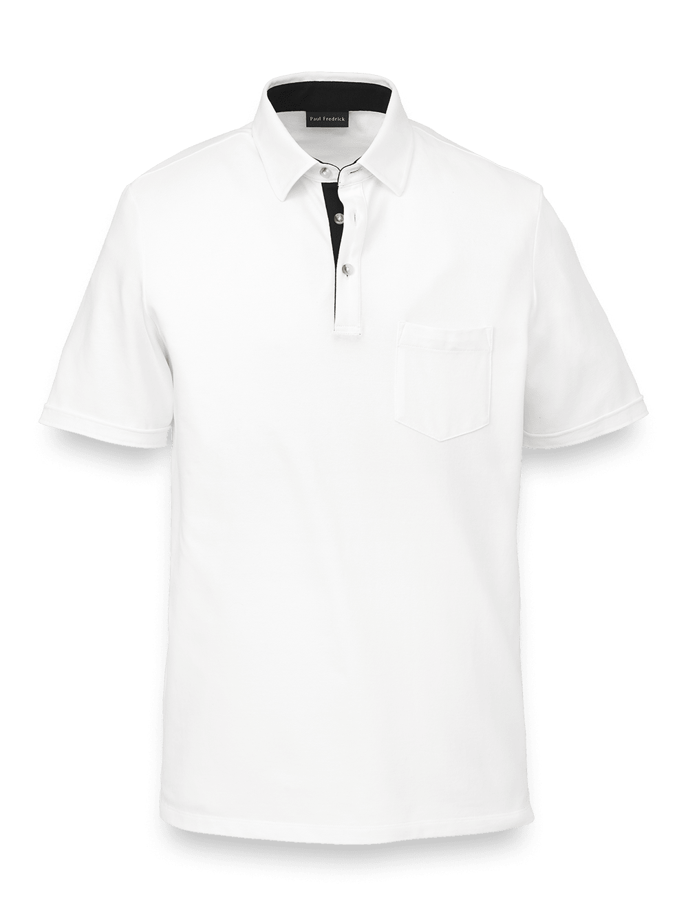 Product Image of Cotton Blend Three Button Polo-White