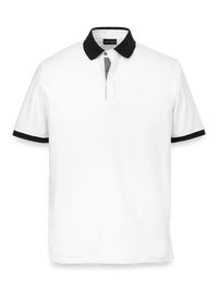 Cotton Blend Three Button Polo - White