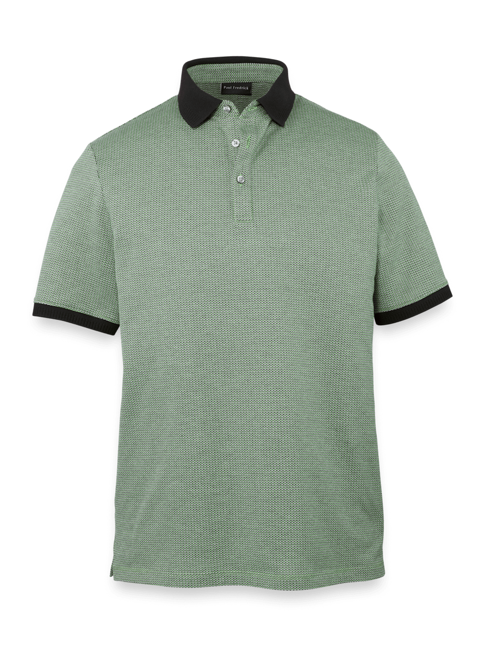 Product Image of Cotton Three Button Polo-Green Multi