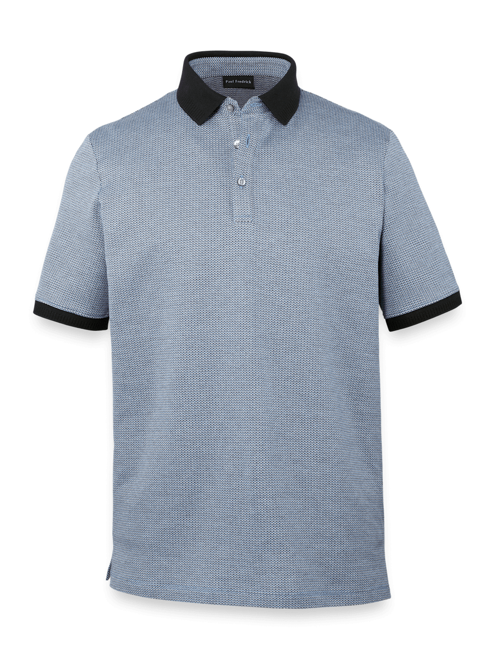 Product Image of Cotton Three Button Polo-Blue Multi