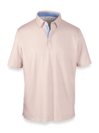 Performance Blend Three Button Polo - Orange Multi