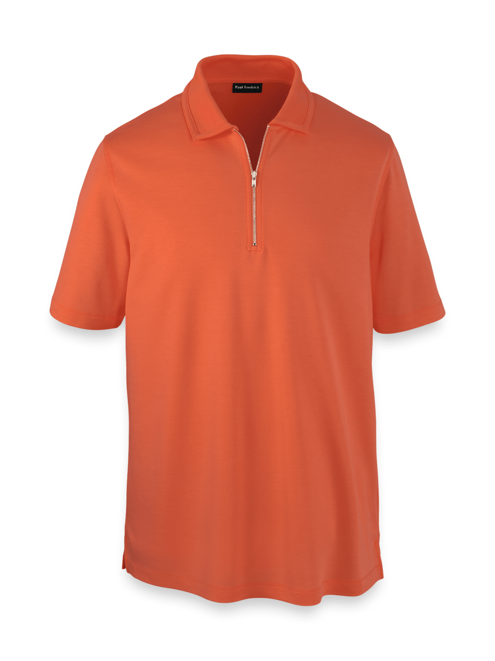Product Image of Lyocell Blend Quarter Zip Polo-Rust