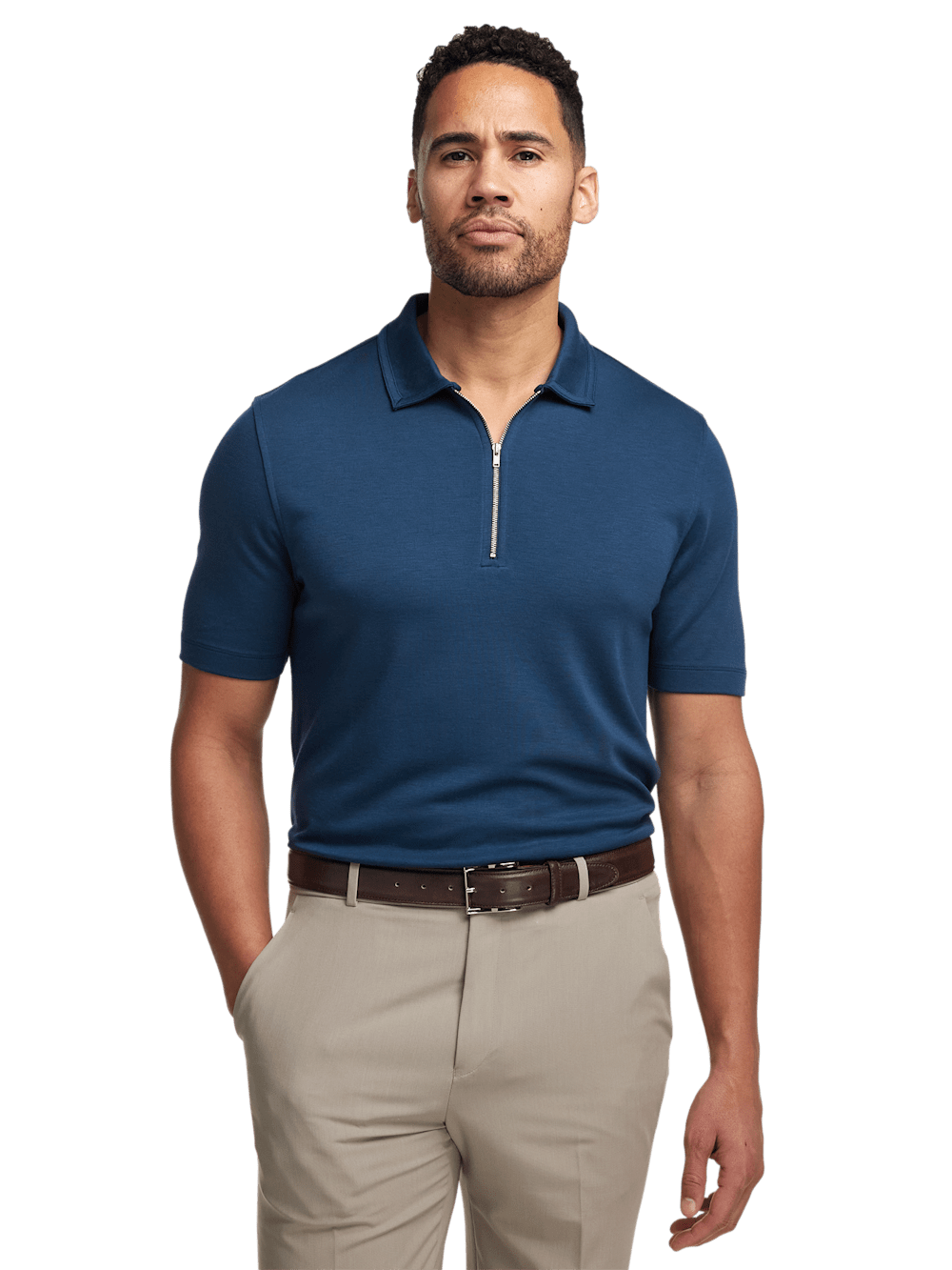 Alternate Image of Lyocell Blend Quarter Zip Polo-4