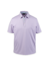 Cotton Blend Three Button Polo - Lavender