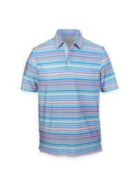 Performance Blend Three Button Patterned Performance Polo - Multi
