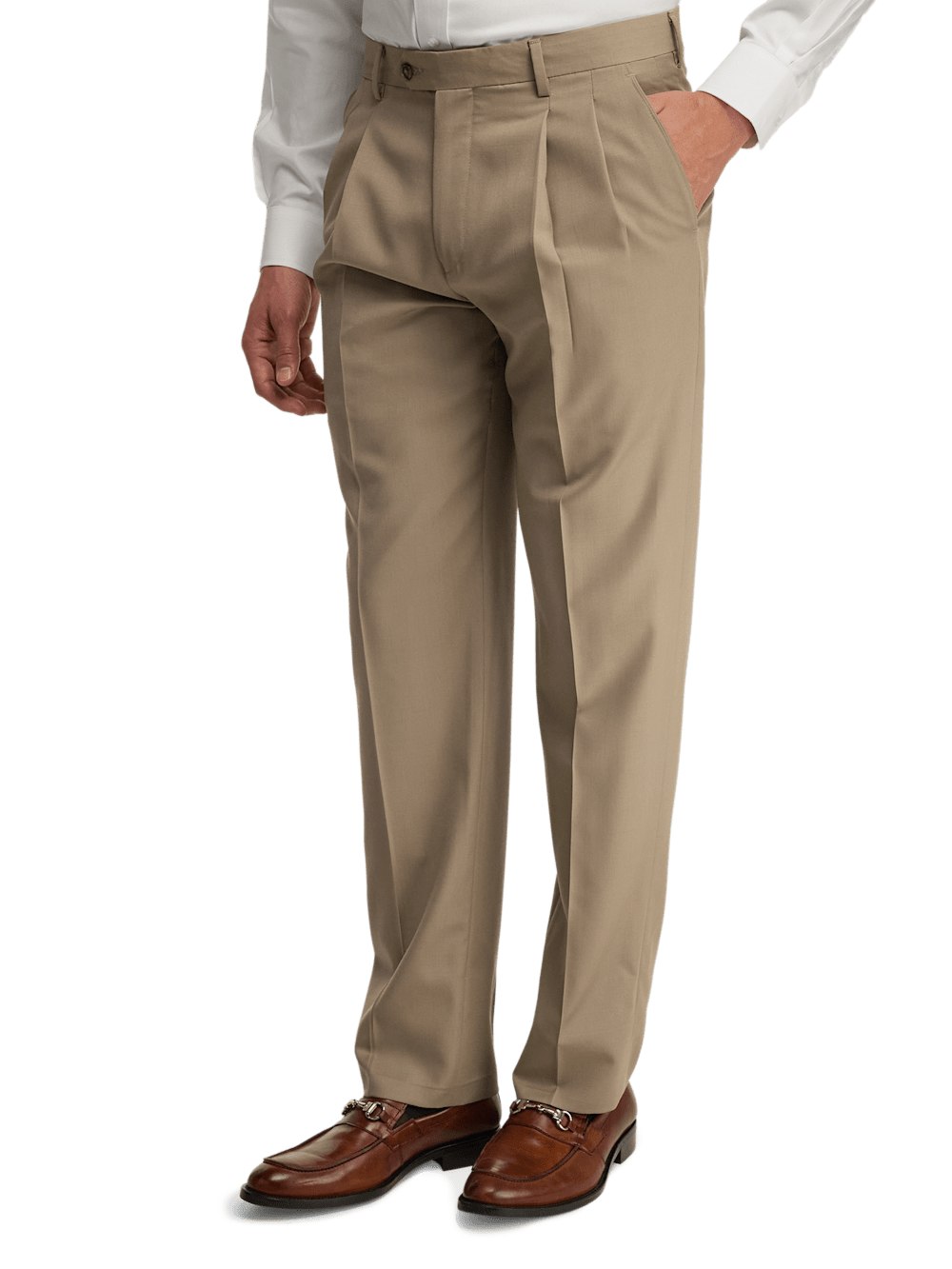Alternate Image of Wool Gabardine Pants-3#model_pleated front
