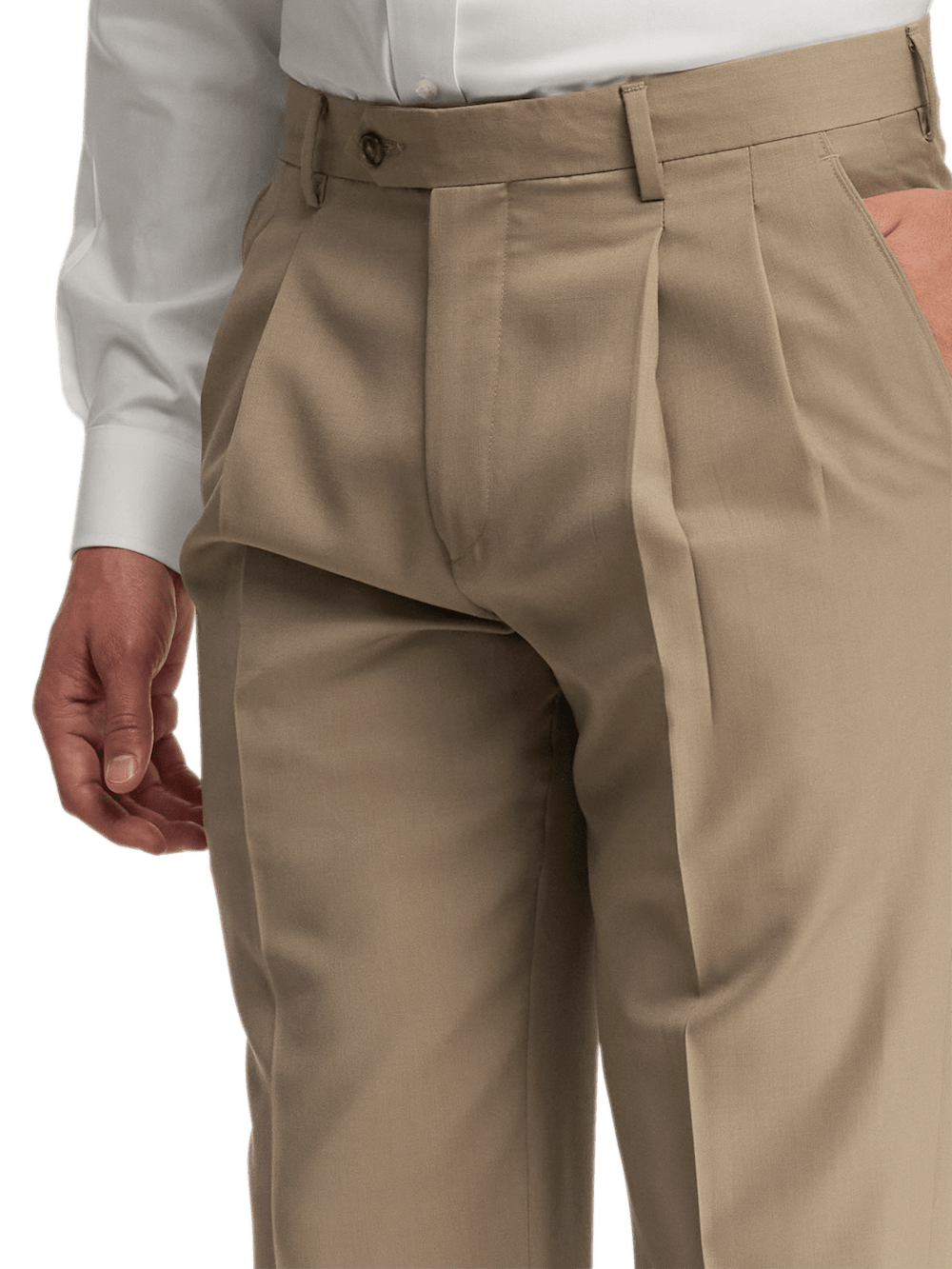 Alternate Image of Wool Gabardine Pants-4#model_pleated front