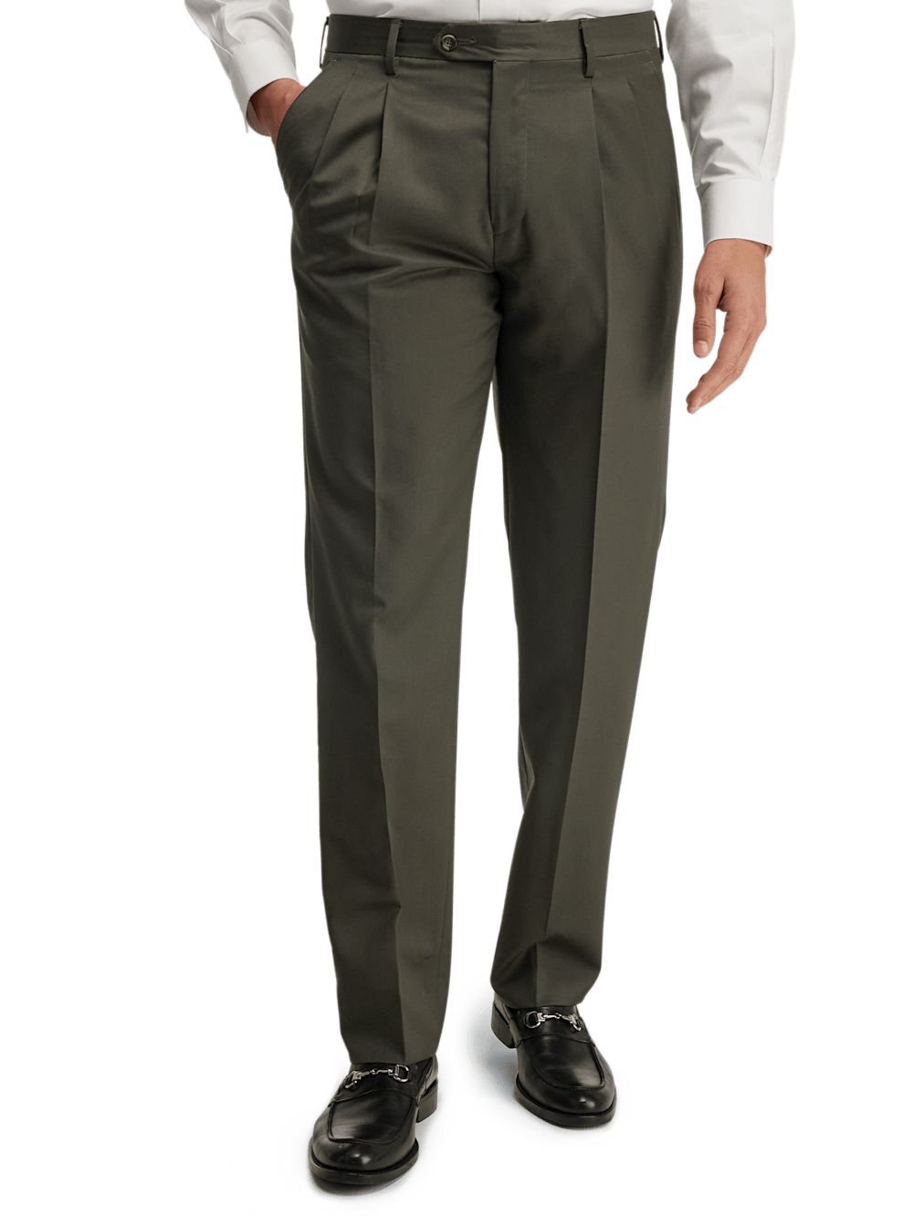 Alternate Image of Wool Gabardine Pants-1#model_pleated front