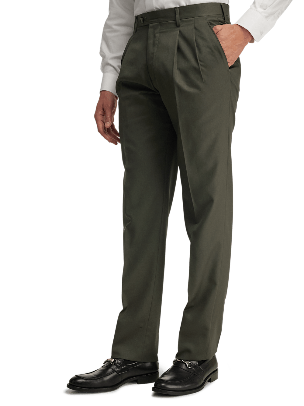 Alternate Image of Wool Gabardine Pants-3#model_pleated front