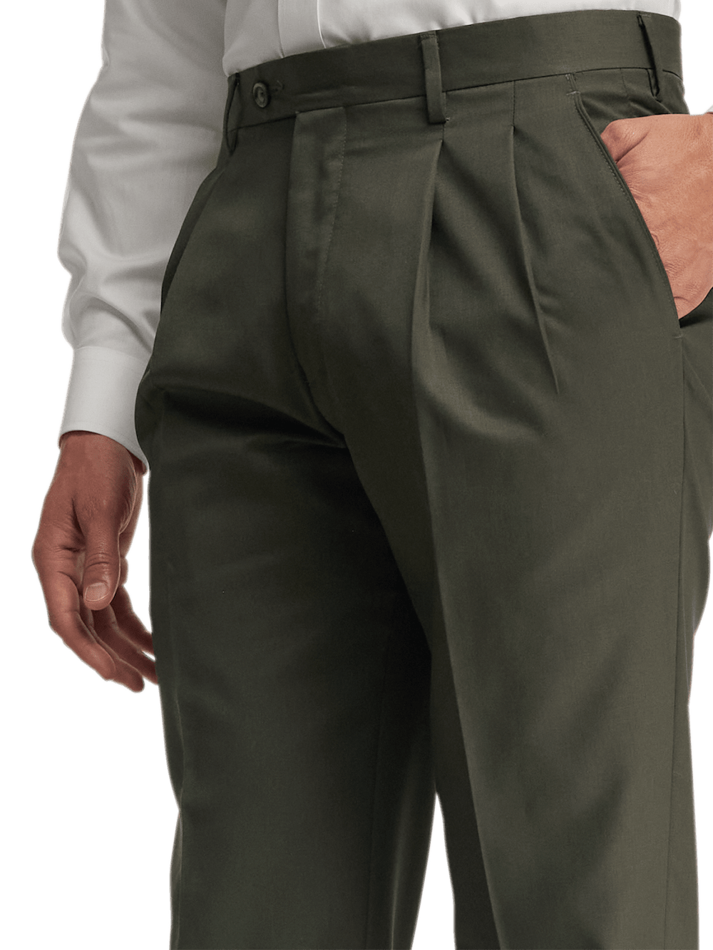 Alternate Image of Wool Gabardine Pants-4#model_pleated front
