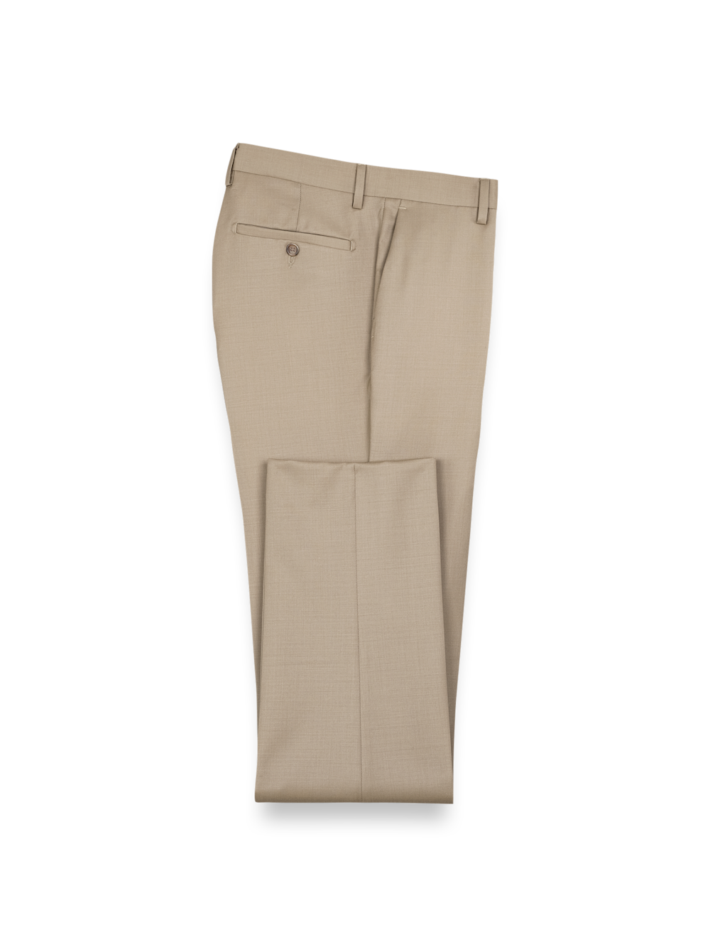 Product Image of Wool Gabardine Pants-Tan#model_flat front
