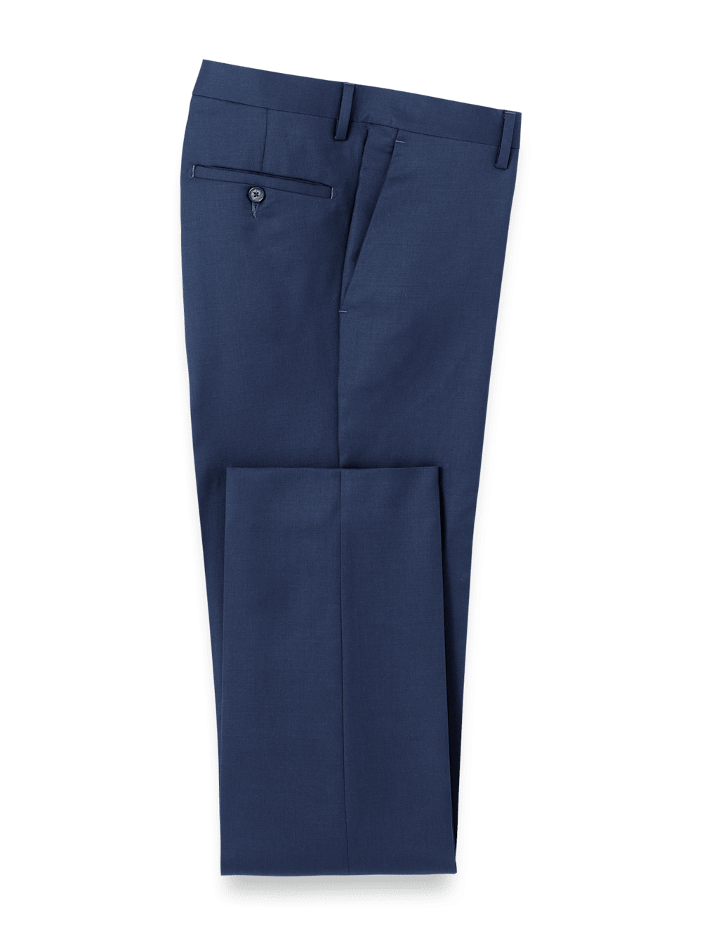 Product Image of Wool Gabardine Pants-Bright Navy#model_flat front