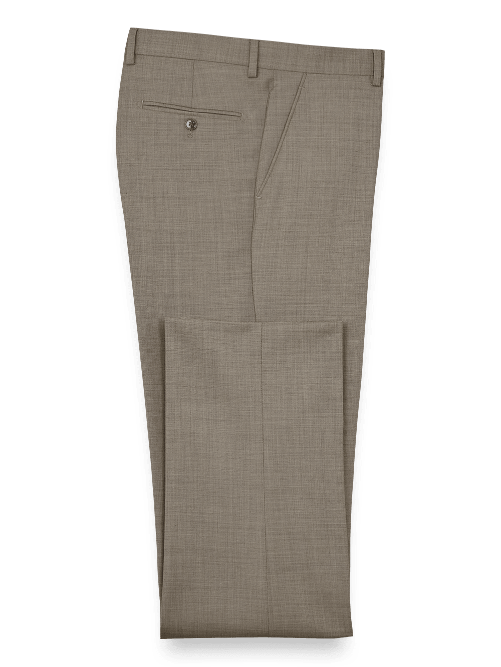 Product Image of Sharkskin Flat Front Pants-Tan#model_flat front