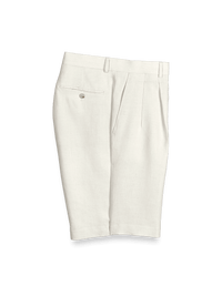 Linen Pleated Shorts - Ivory