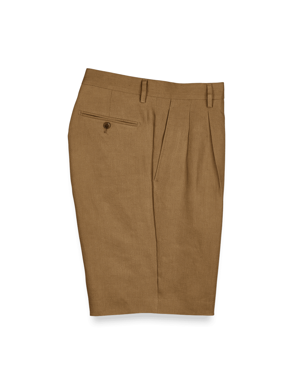 Product Image of Linen Pleated Shorts-Copper#model_pleated front