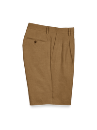 Linen Pleated Shorts - Copper