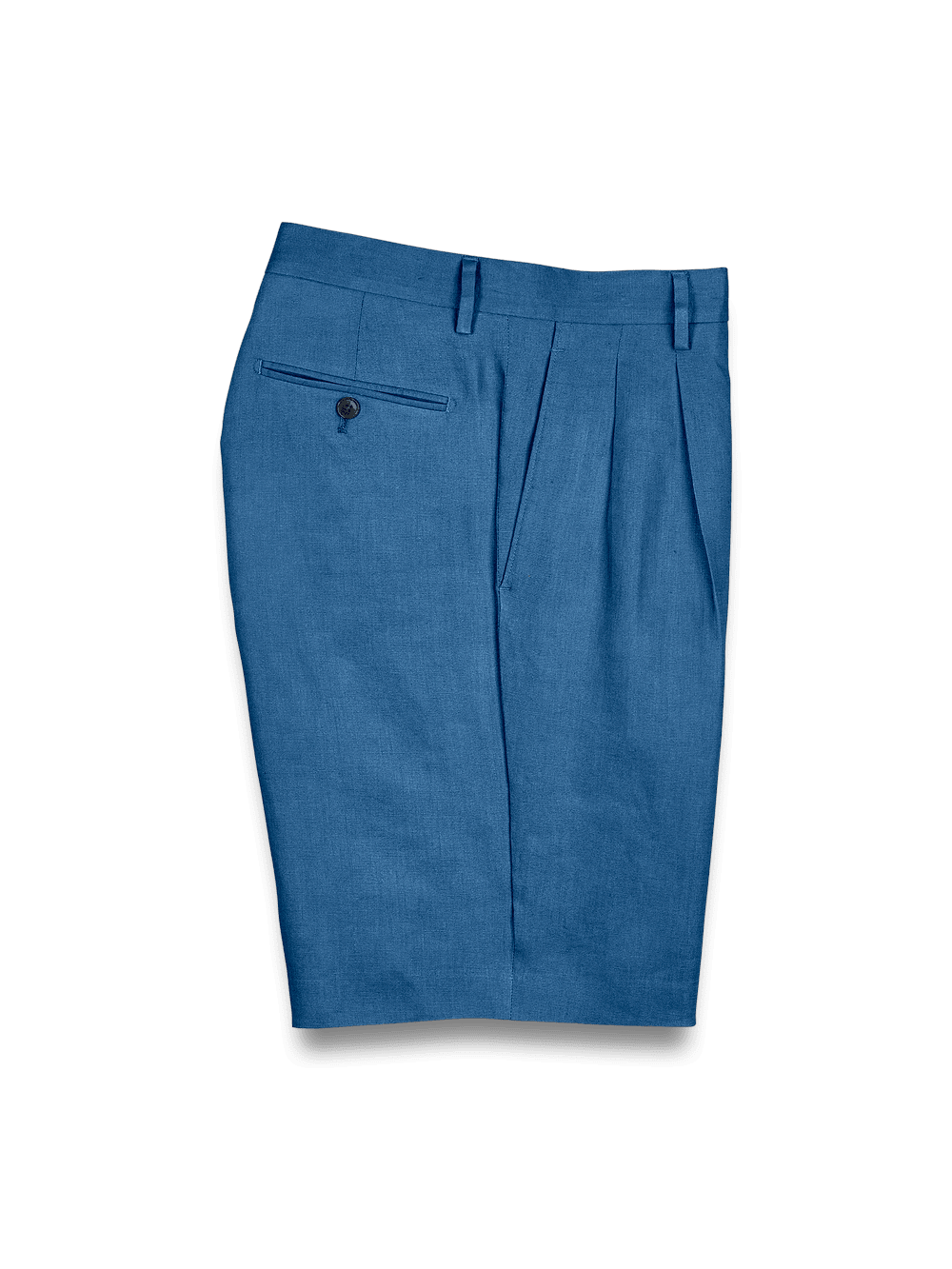 Product Image of Linen Pleated Shorts-Indigo#model_pleated front