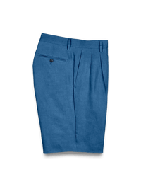 Linen Pleated Shorts - Indigo