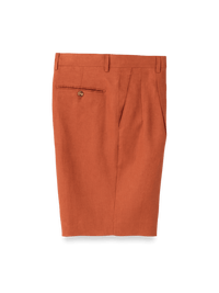 Linen Pleated Shorts - Terracotta