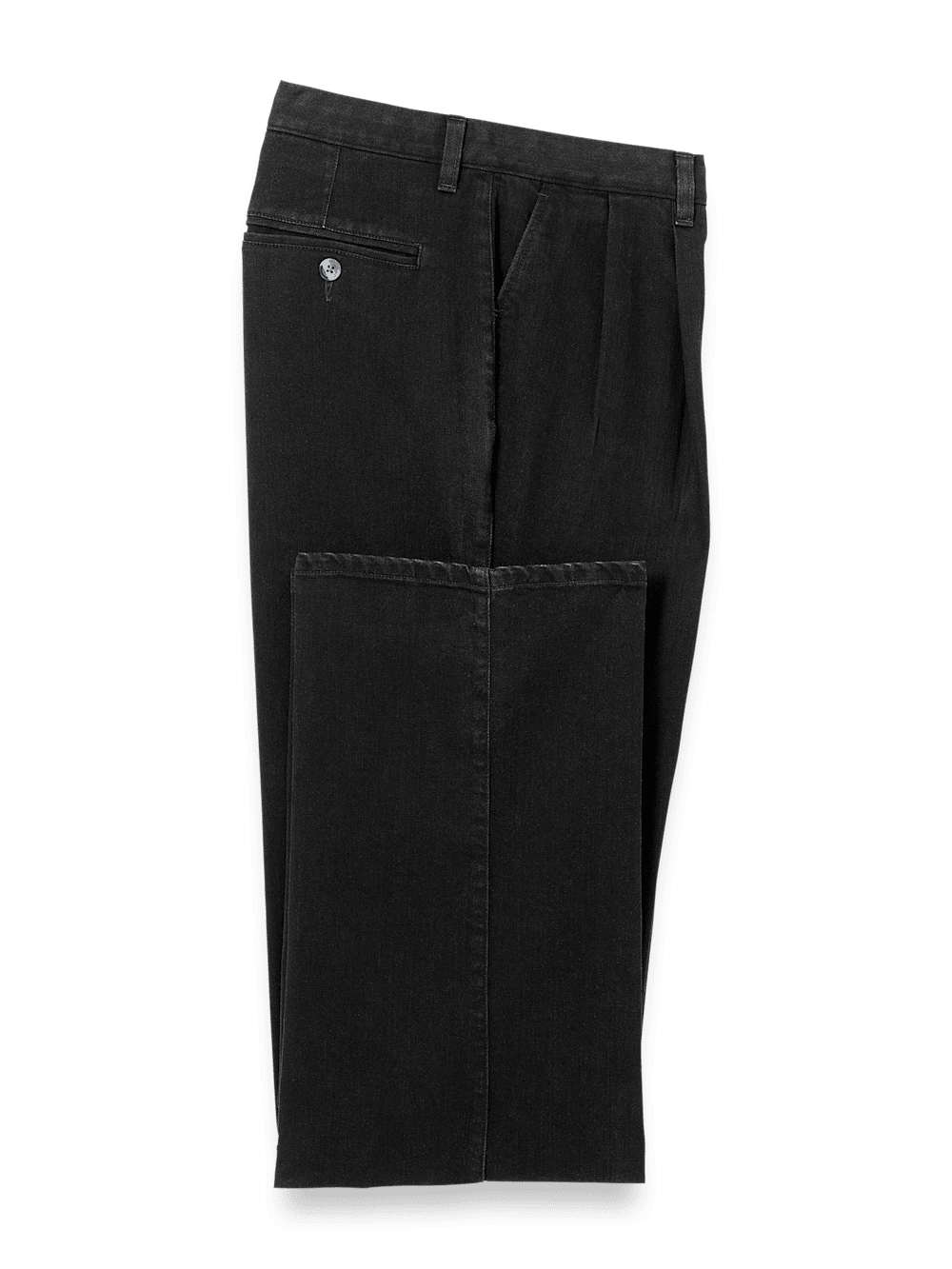 Product Image of Denim Pants-Black#model_pleated front