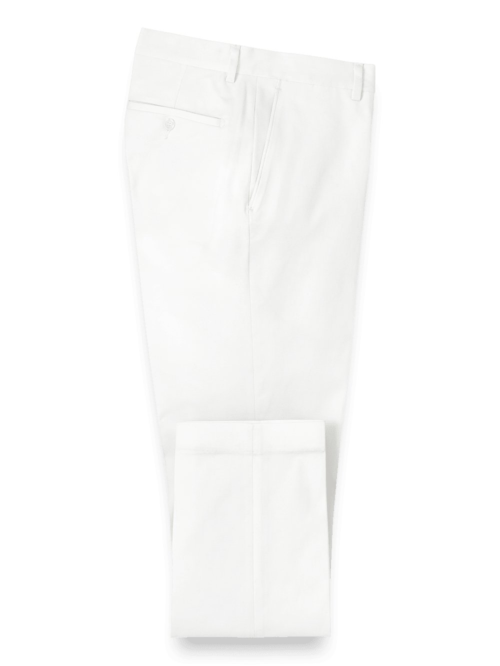 Product Image of Cotton Stretch Twill Pants-White#model_flat front