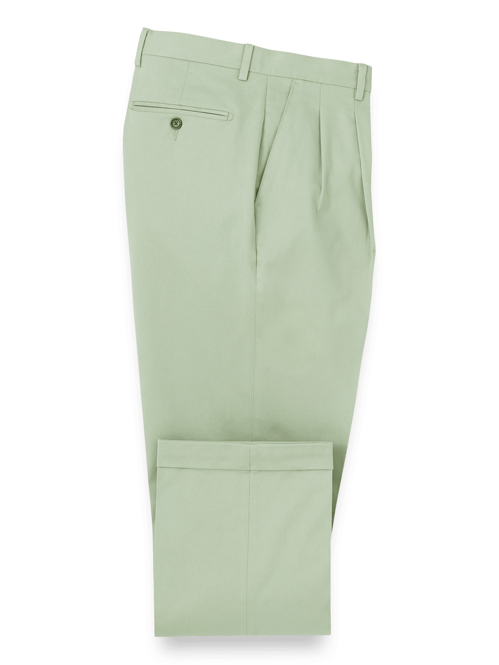 Product Image of Cotton Stretch Twill Pants-Moss#model_pleated front