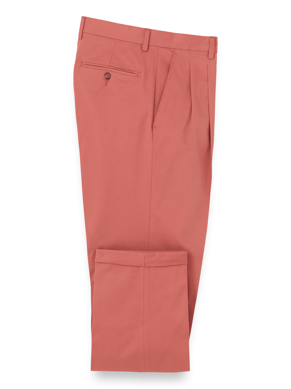 Product Image of Cotton Stretch Twill Pants-Rose#model_pleated front