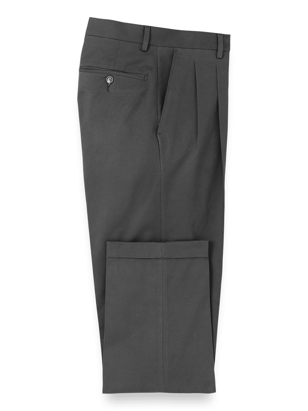 Product Image of Cotton Stretch Twill Pants-Charcoal#model_pleated front