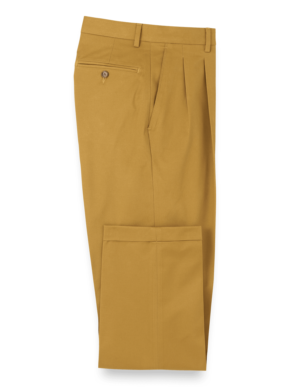 Product Image of Cotton Stretch Twill Pants-Dark Gold#model_pleated front