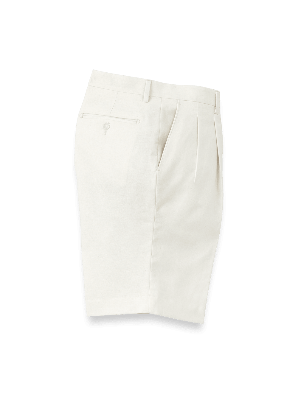 Product Image of Linen / Cotton Shorts-Ivory#model_pleated front