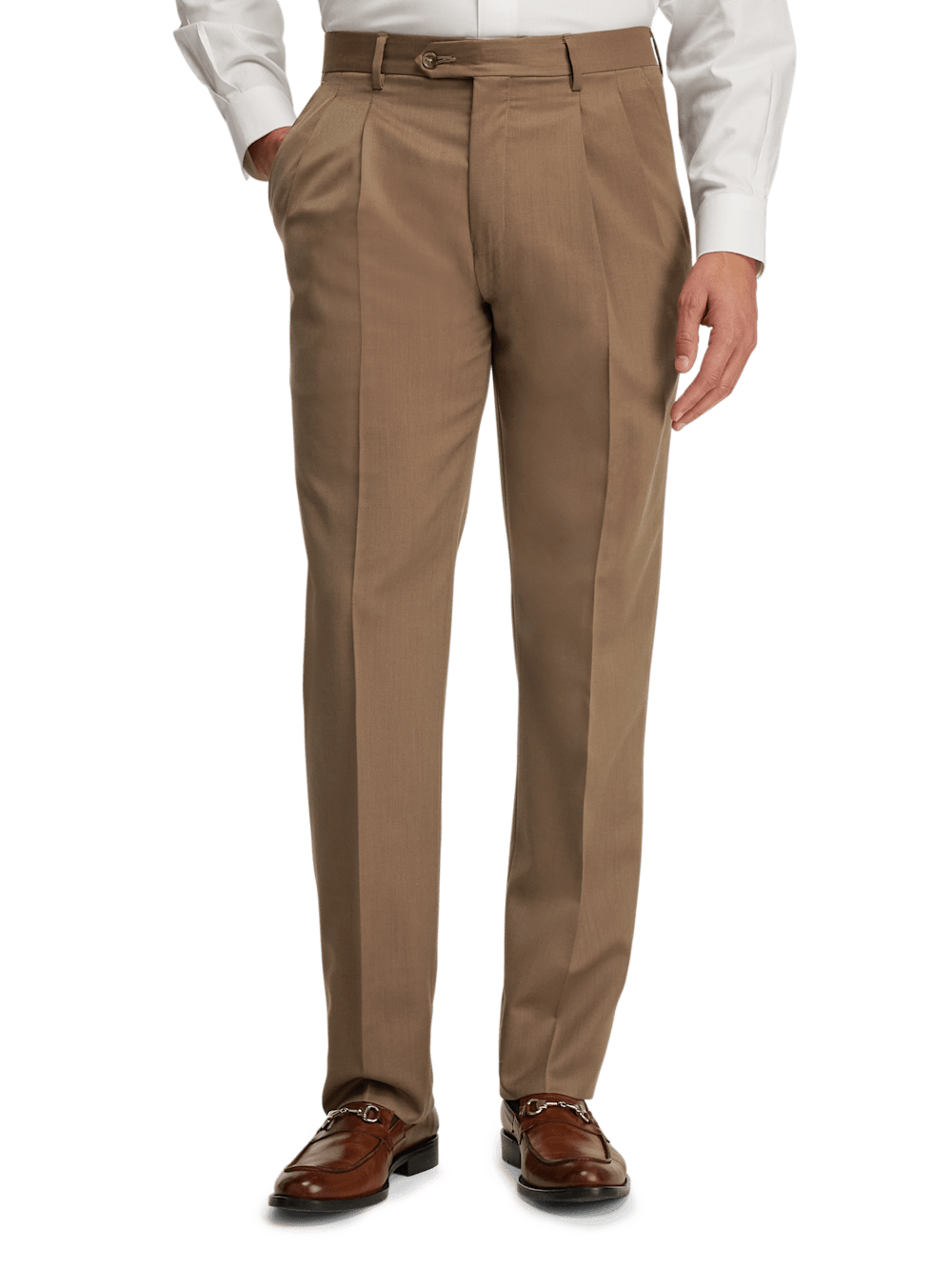 Alternate Image of Wool Gabardine Pants-1#model_pleated front