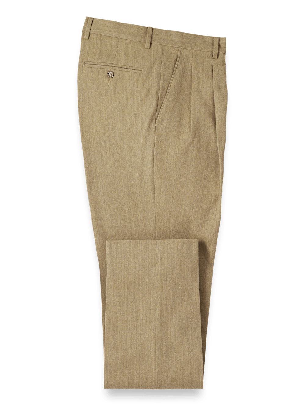Product Image of Wool Flannel Pants-Camel#model_pleated front