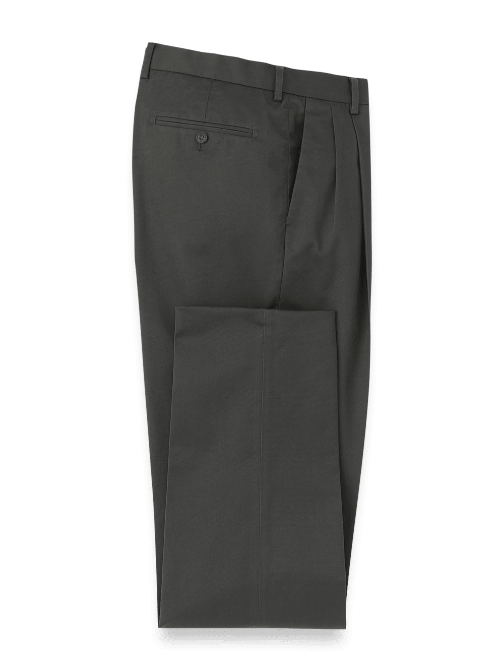 Product Image of Non-iron Cotton Stretch Twill Pant-Charcoal#model_pleated front