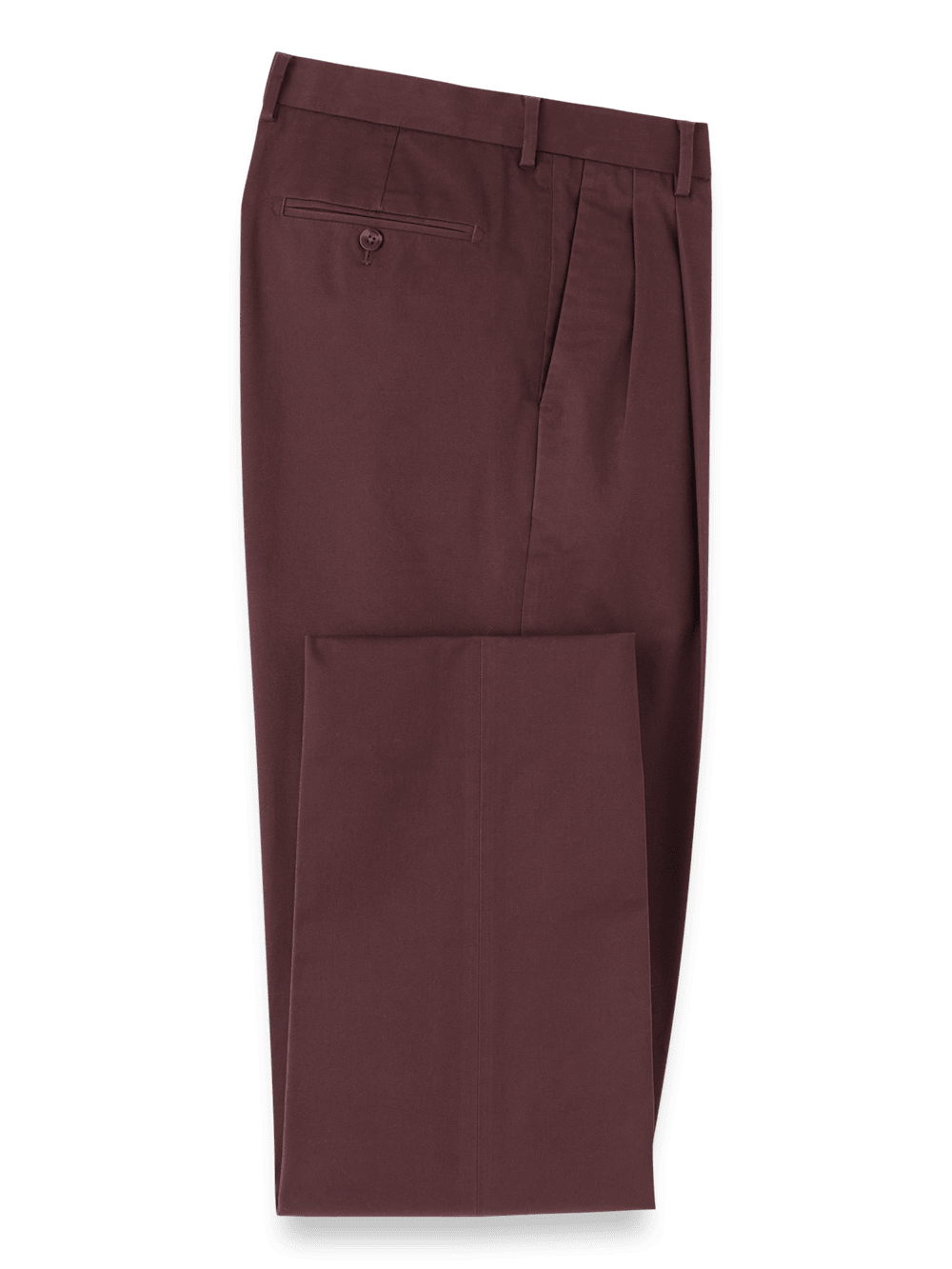 Product Image of Non-iron Cotton Stretch Twill Pant-Wine#model_pleated front